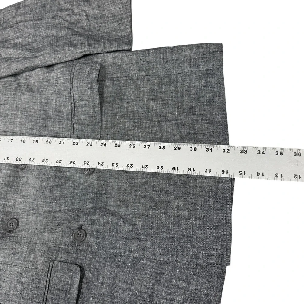 Joseph Abboud White 100% Linen Double Breasted Blazer Jacket Mens 40 Long Gray